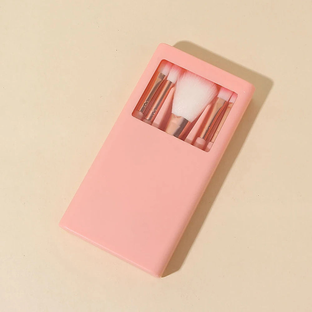 Personalized Travel Makeup Brush Set with Mirror