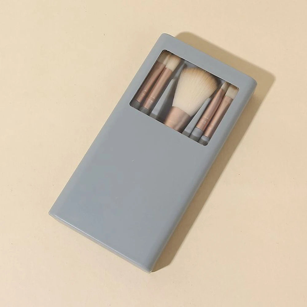 Personalized Travel Makeup Brush Set with Mirror