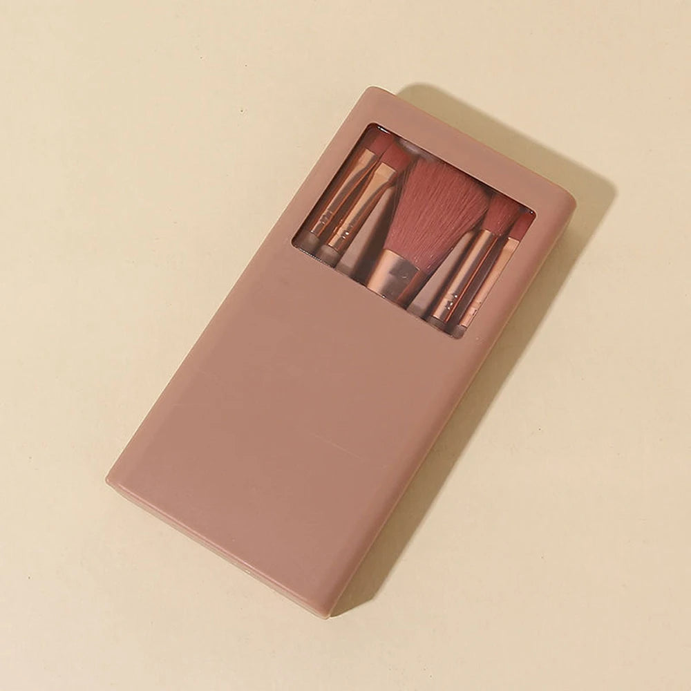 Personalized Travel Makeup Brush Set with Mirror