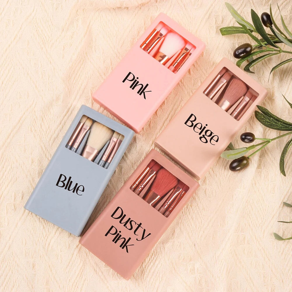 Personalized Travel Makeup Brush Set with Mirror