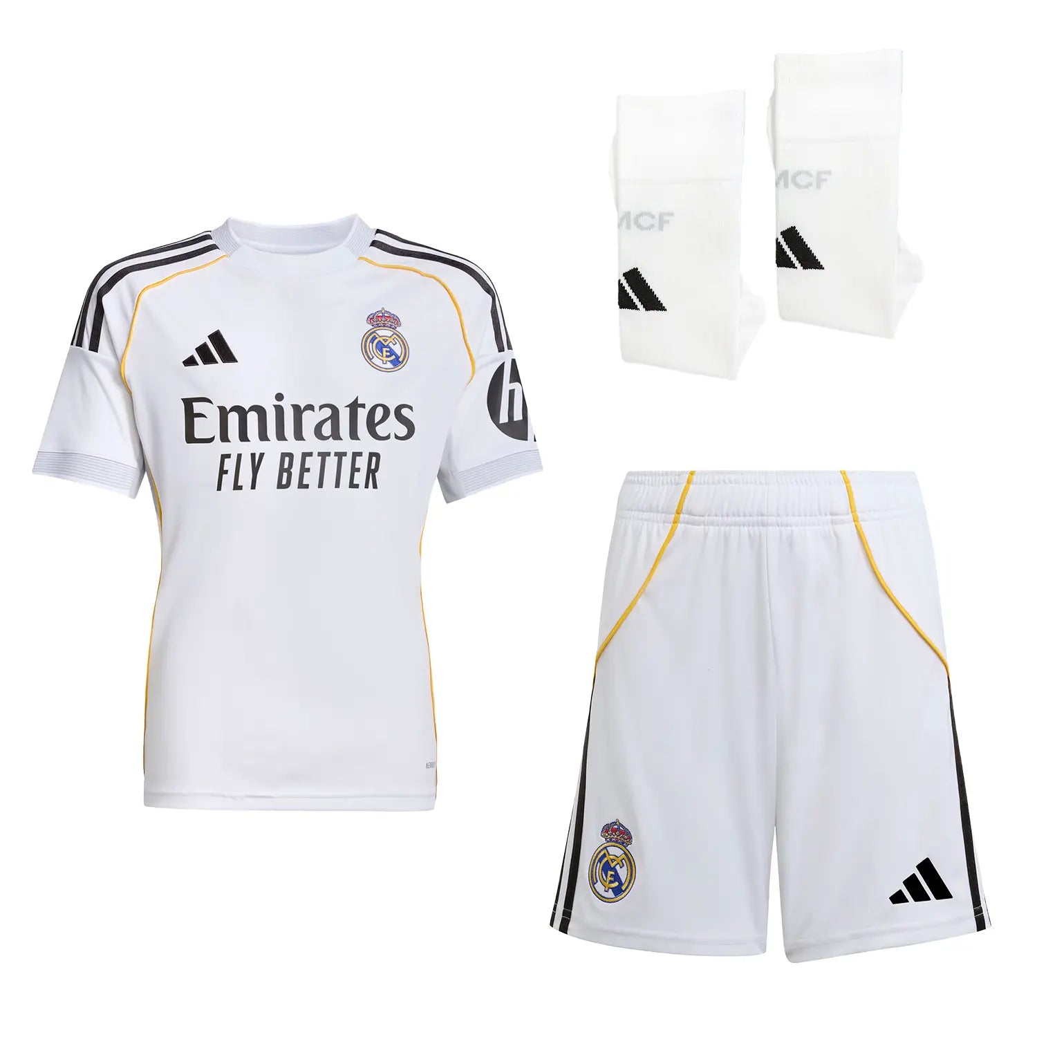 Adidas Real Madrid Child Home Kit 25/26 - Moisture-Wicking Replica Soccer Jersey