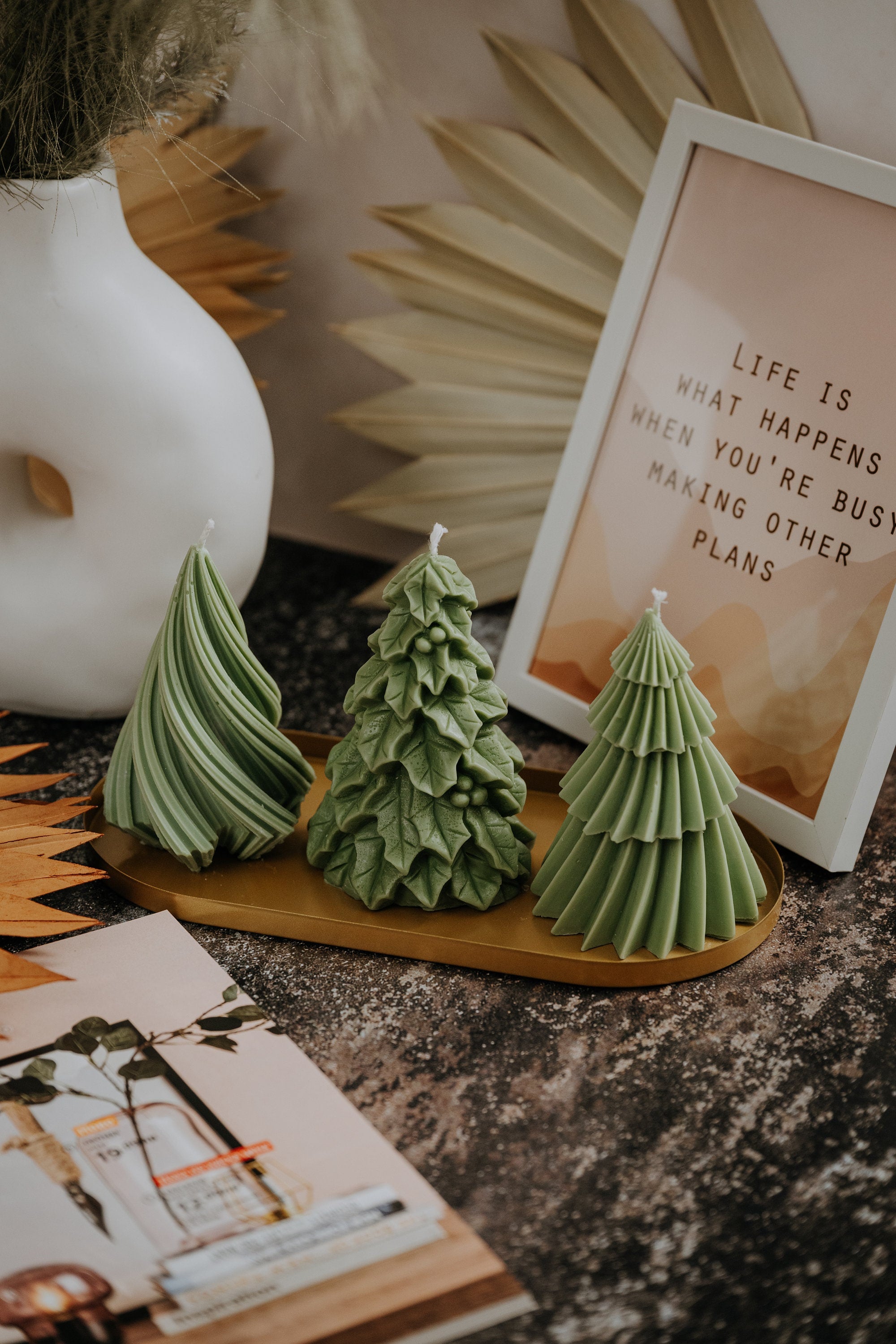 Handmade Soy Wax Christmas Tree Candle Set | Festive Holiday Decor & Gift | Perfect for Christmas Home Decoration