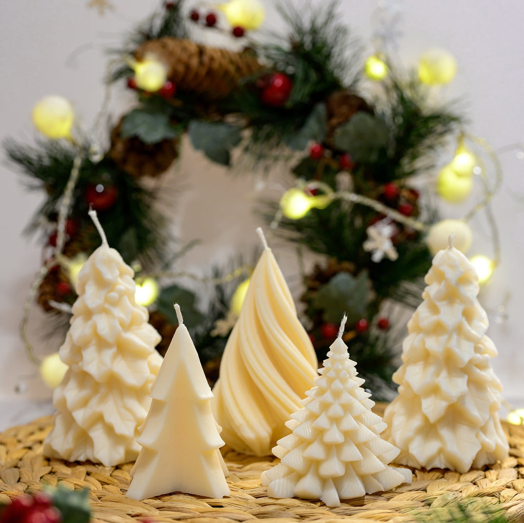 Handmade Soy Wax Christmas Tree Candle Set | Festive Holiday Decor & Gift | Perfect for Christmas Home Decoration