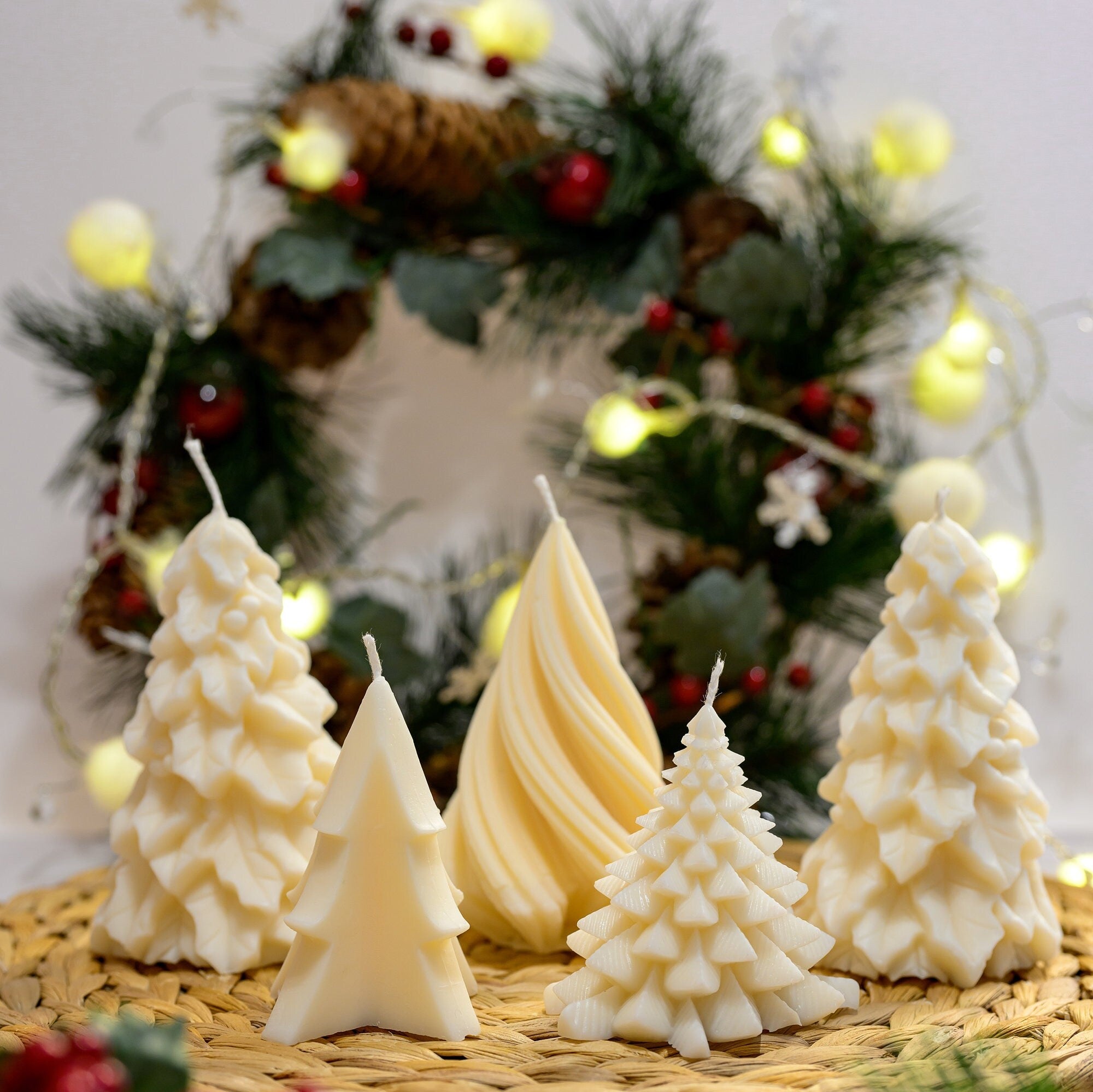 Handmade Soy Wax Christmas Tree Candle Set | Festive Holiday Decor & Gift | Perfect for Christmas Home Decoration