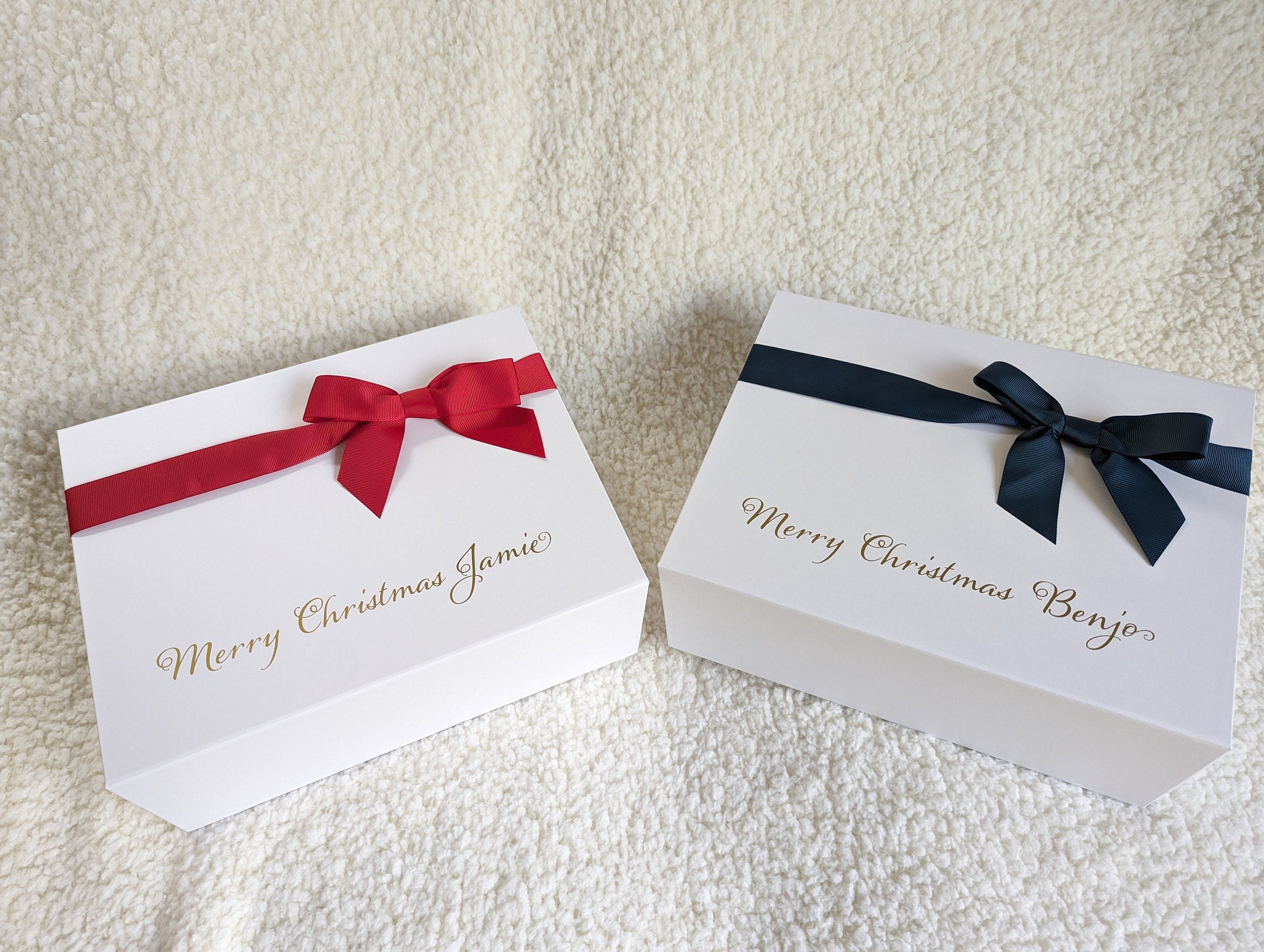 Personalized Christmas Eve Gift Box with Ribbon - Magnetic Christmas Gift Box for Kids - Advent Box