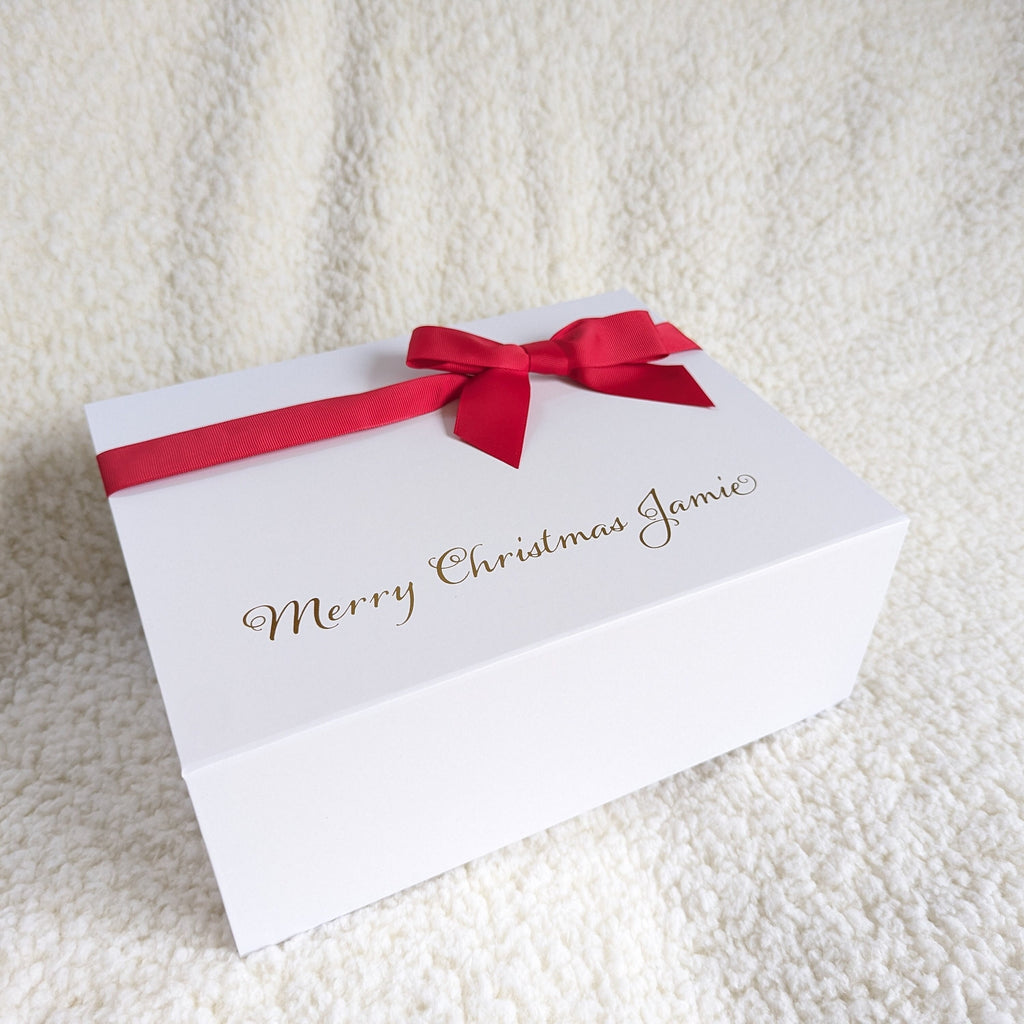 Personalized Christmas Eve Gift Box with Ribbon - Magnetic Christmas Gift Box for Kids - Advent Box