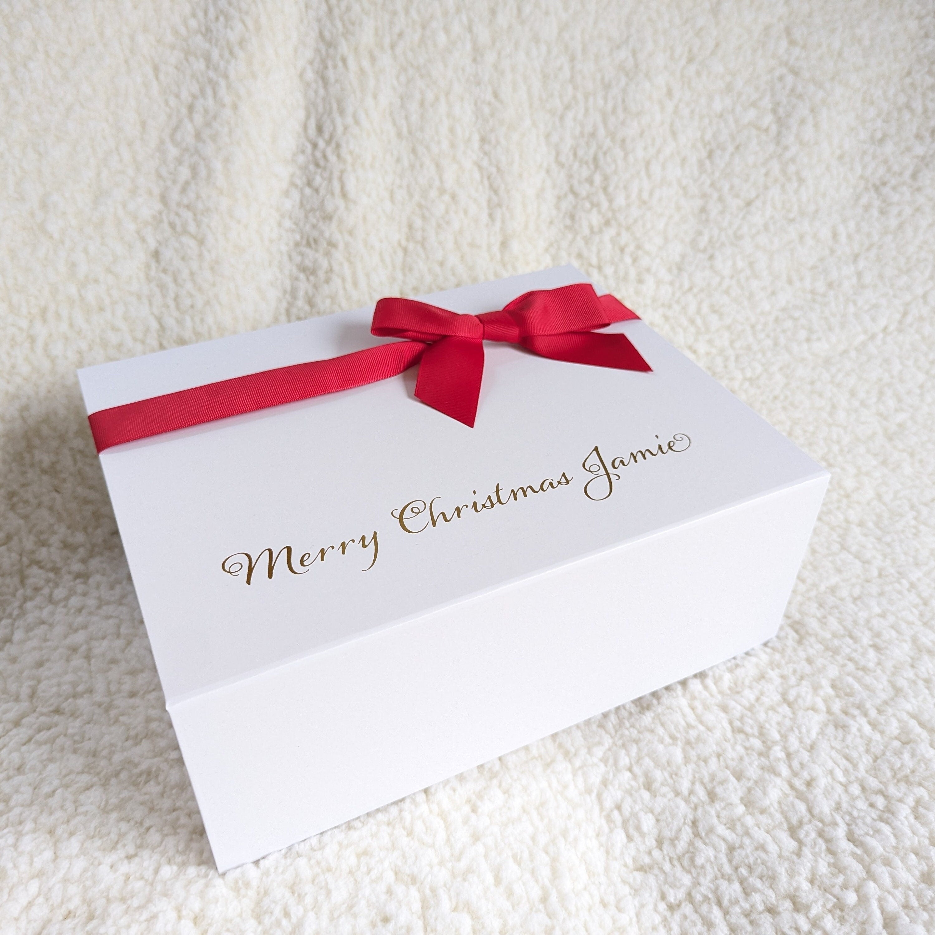 Personalized Christmas Eve Gift Box with Ribbon - Magnetic Christmas Gift Box for Kids - Advent Box