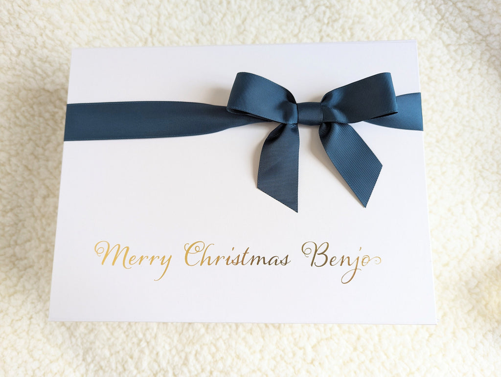Personalized Christmas Eve Gift Box with Ribbon - Magnetic Christmas Gift Box for Kids - Advent Box