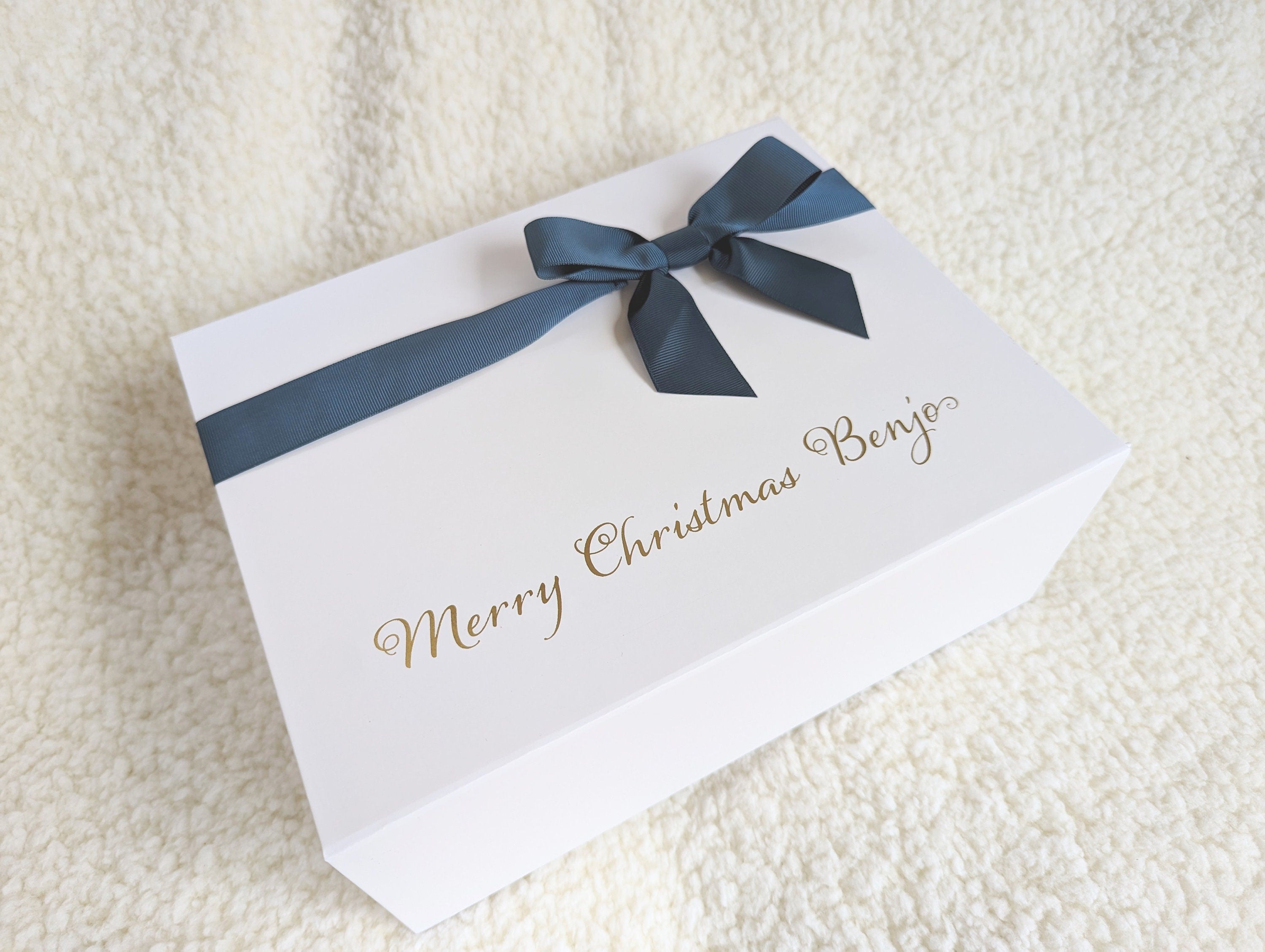 Personalized Christmas Eve Gift Box with Ribbon - Magnetic Christmas Gift Box for Kids - Advent Box