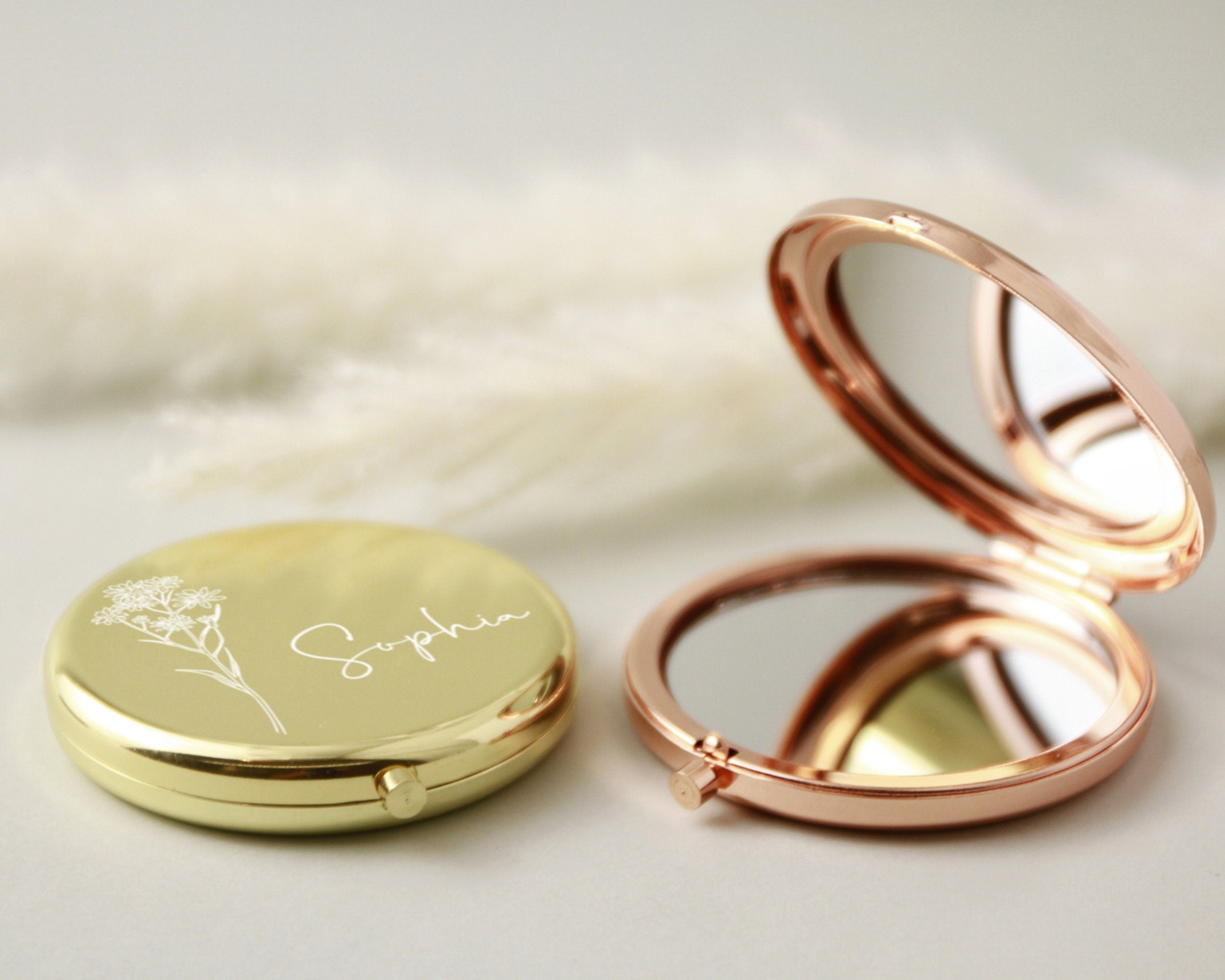 Personalized Silver Pocket Mirror