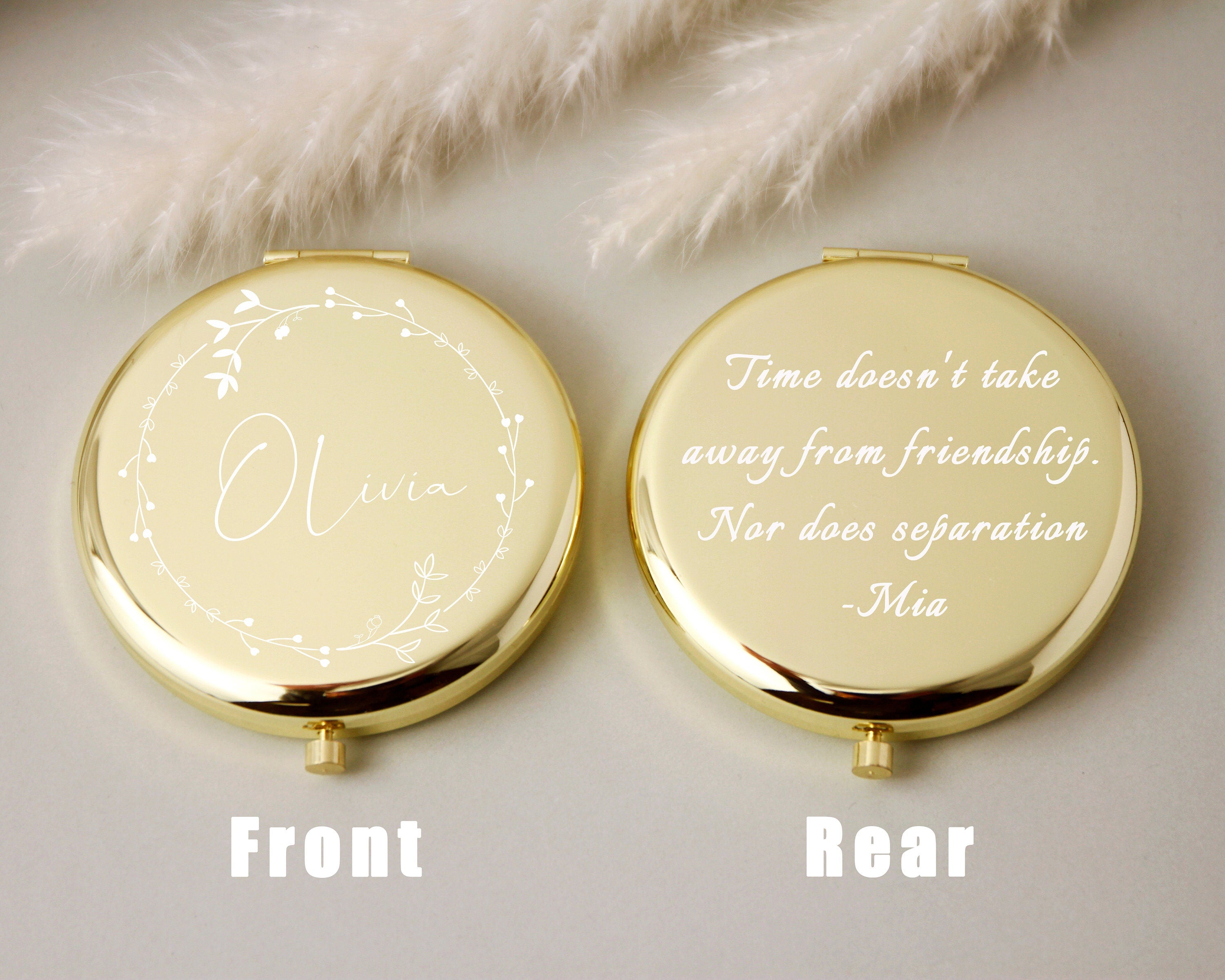 Personalized Silver Pocket Mirror