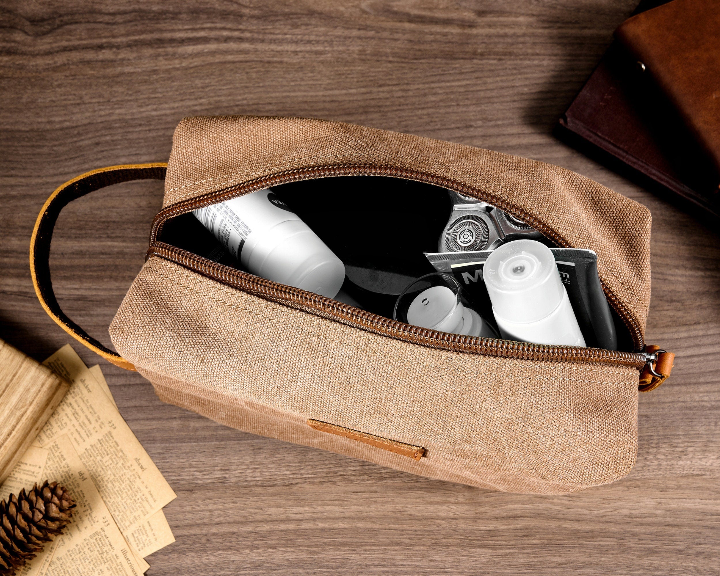 Custom Canvas Men's Toiletry Bag