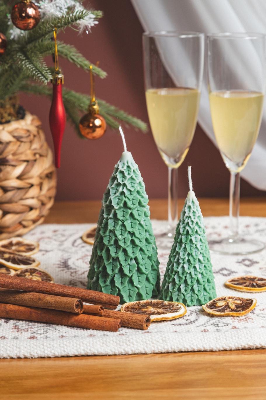 Handmade Soy Wax Christmas Tree Candle Set | Festive Holiday Decor & Gift | Perfect for Christmas Home Decoration