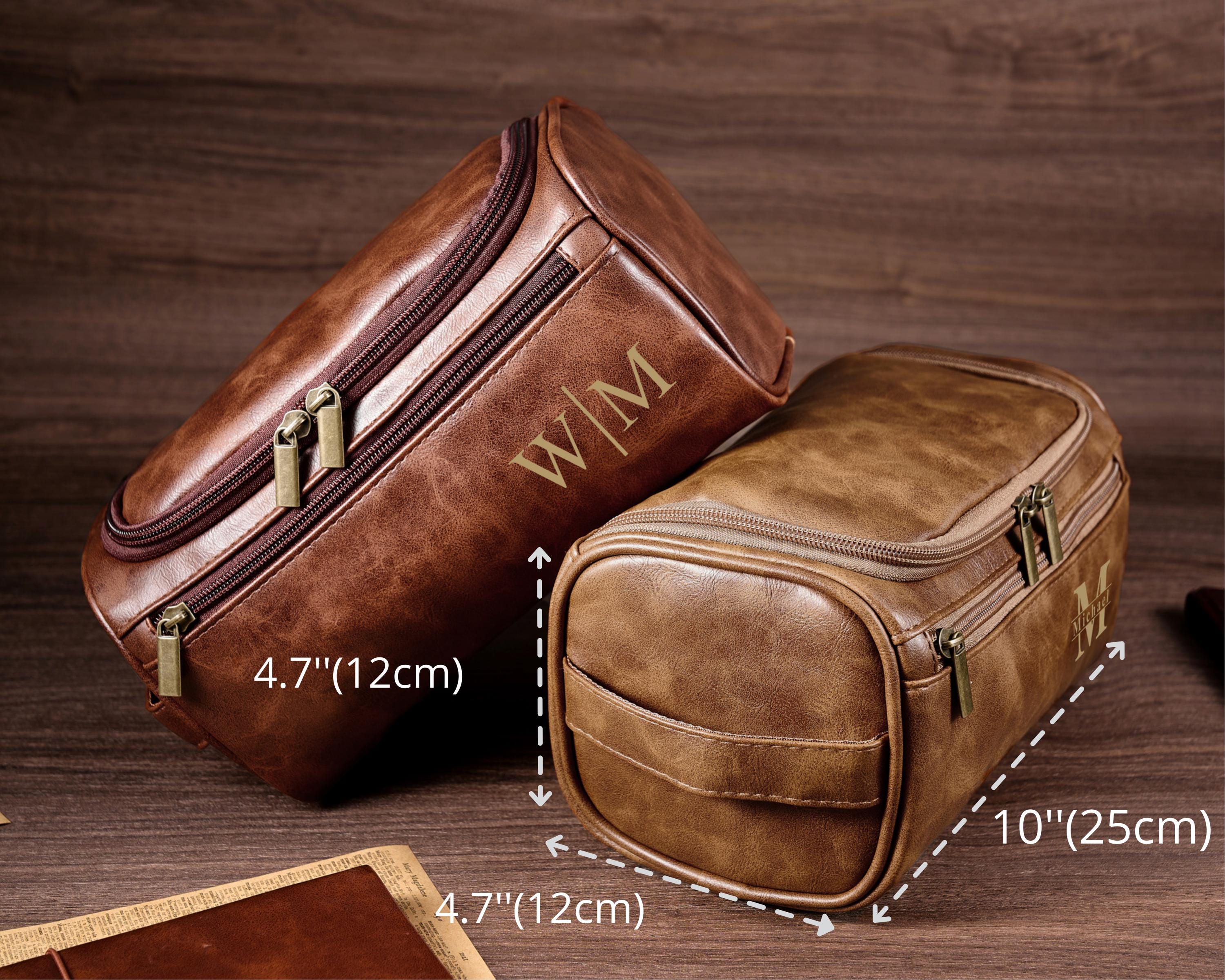 Custom Men's Leather Toiletry Bag