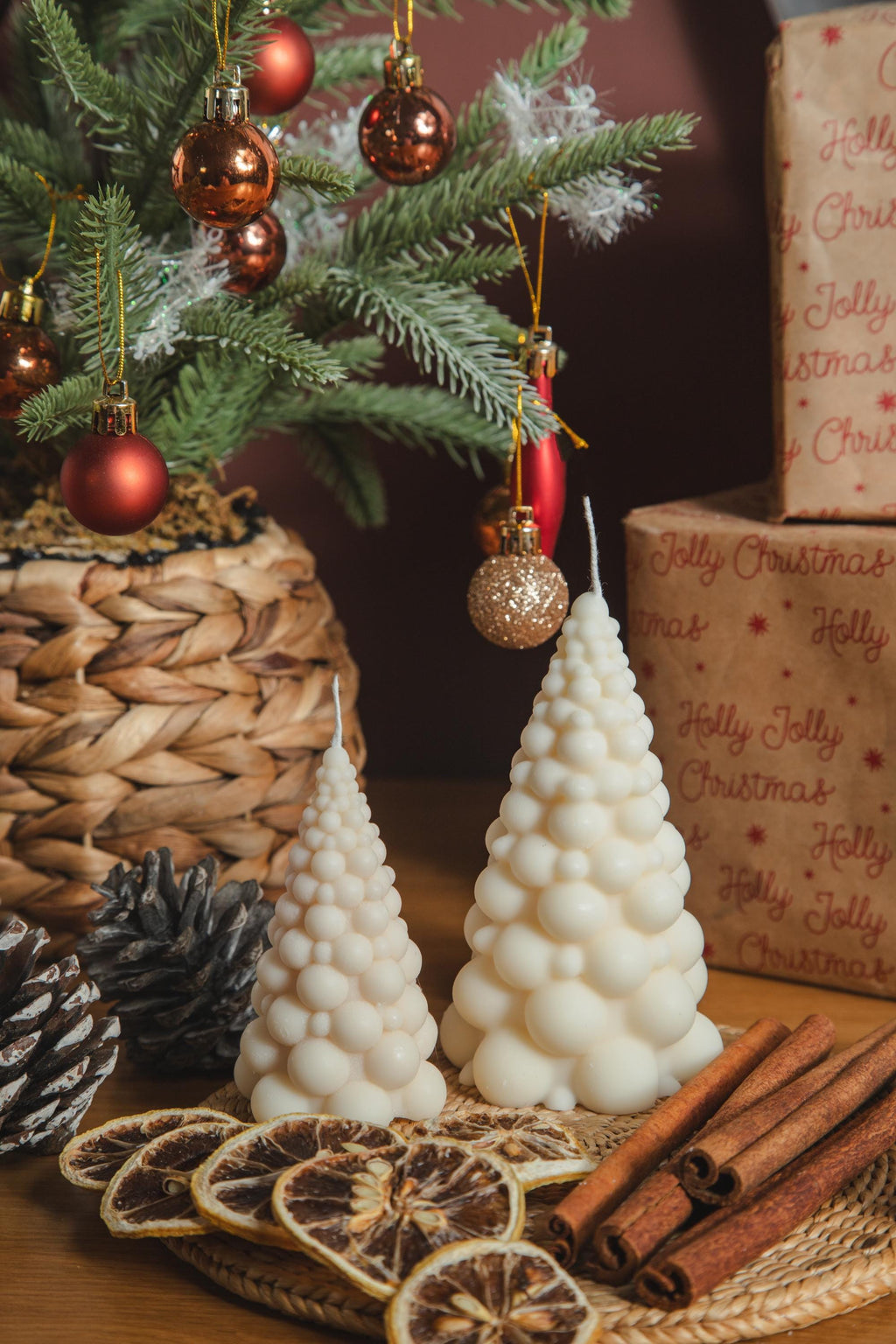 Handmade Soy Wax Christmas Tree Candle Set | Festive Holiday Decor & Gift | Perfect for Christmas Home Decoration
