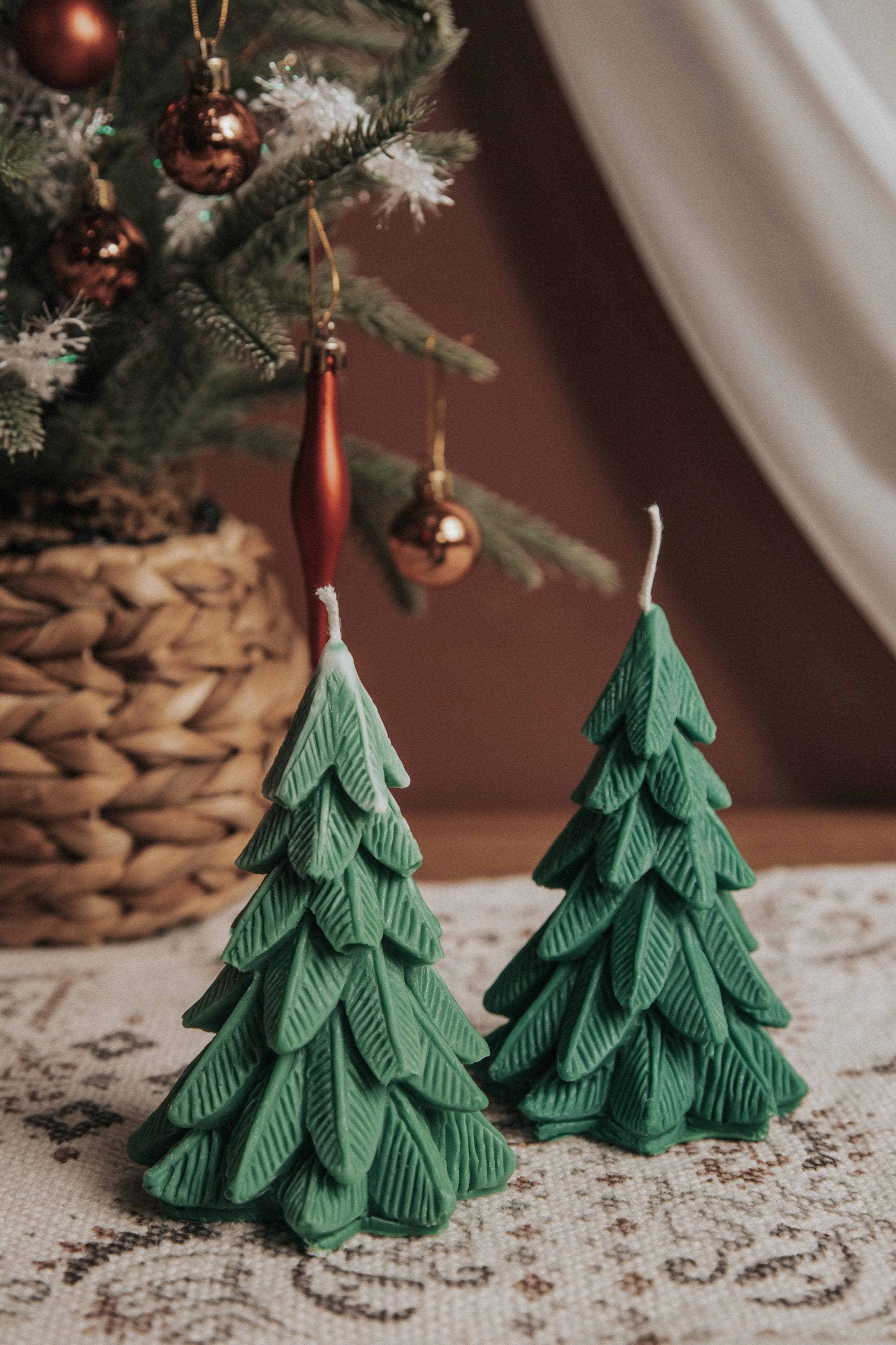 Handmade Soy Wax Christmas Tree Candle Set | Festive Holiday Decor & Gift | Perfect for Christmas Home Decoration