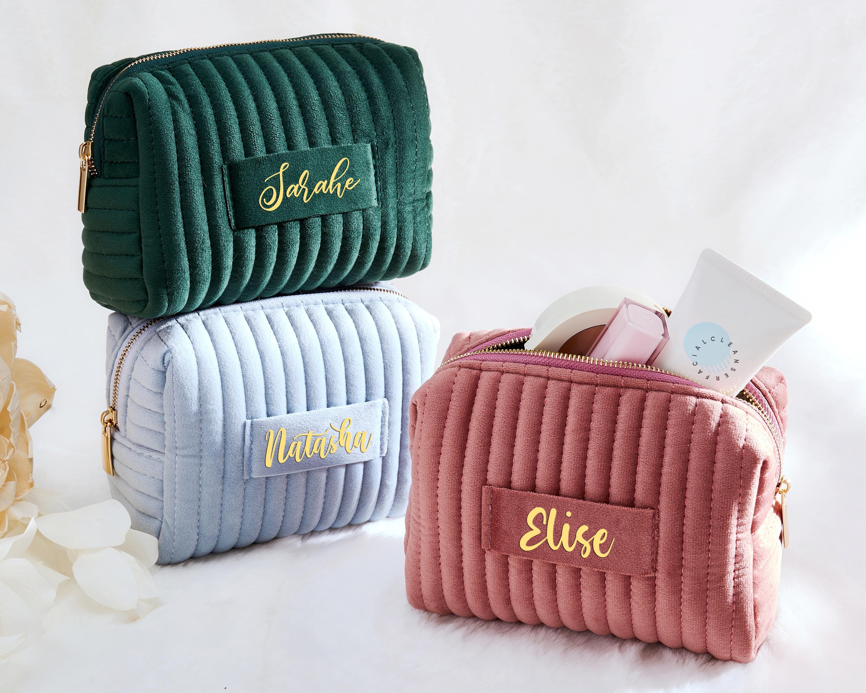 Custom Makeup Bag, Bride Toiletry Bag