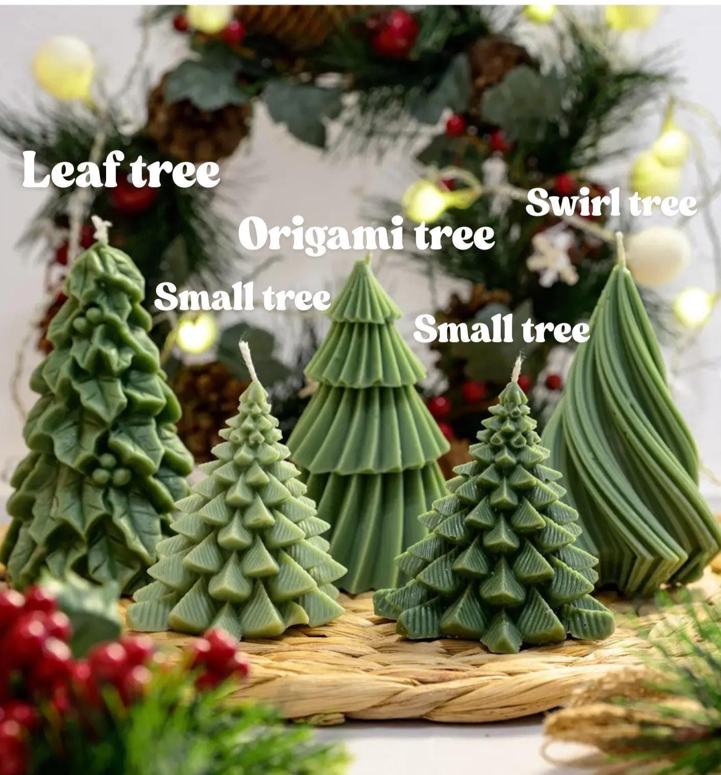 Handmade Soy Wax Christmas Tree Candle Set | Festive Holiday Decor & Gift | Perfect for Christmas Home Decoration