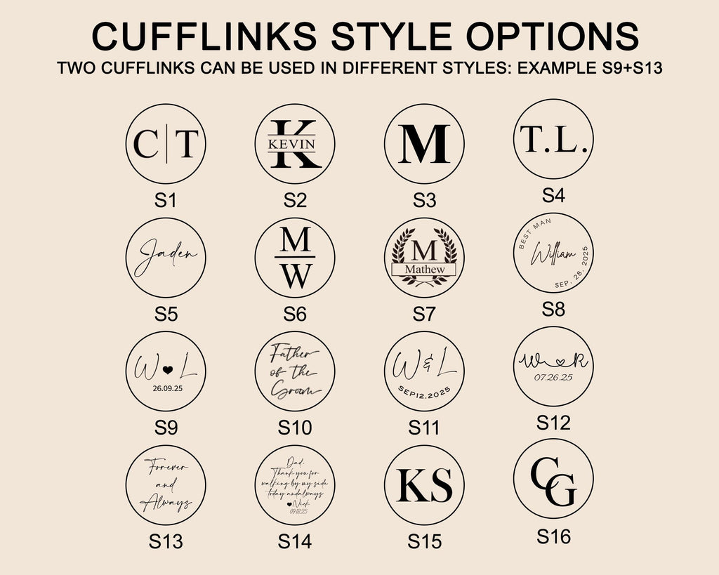 Groomsmen Gifts, Custom Groomsmen Cufflinks Set