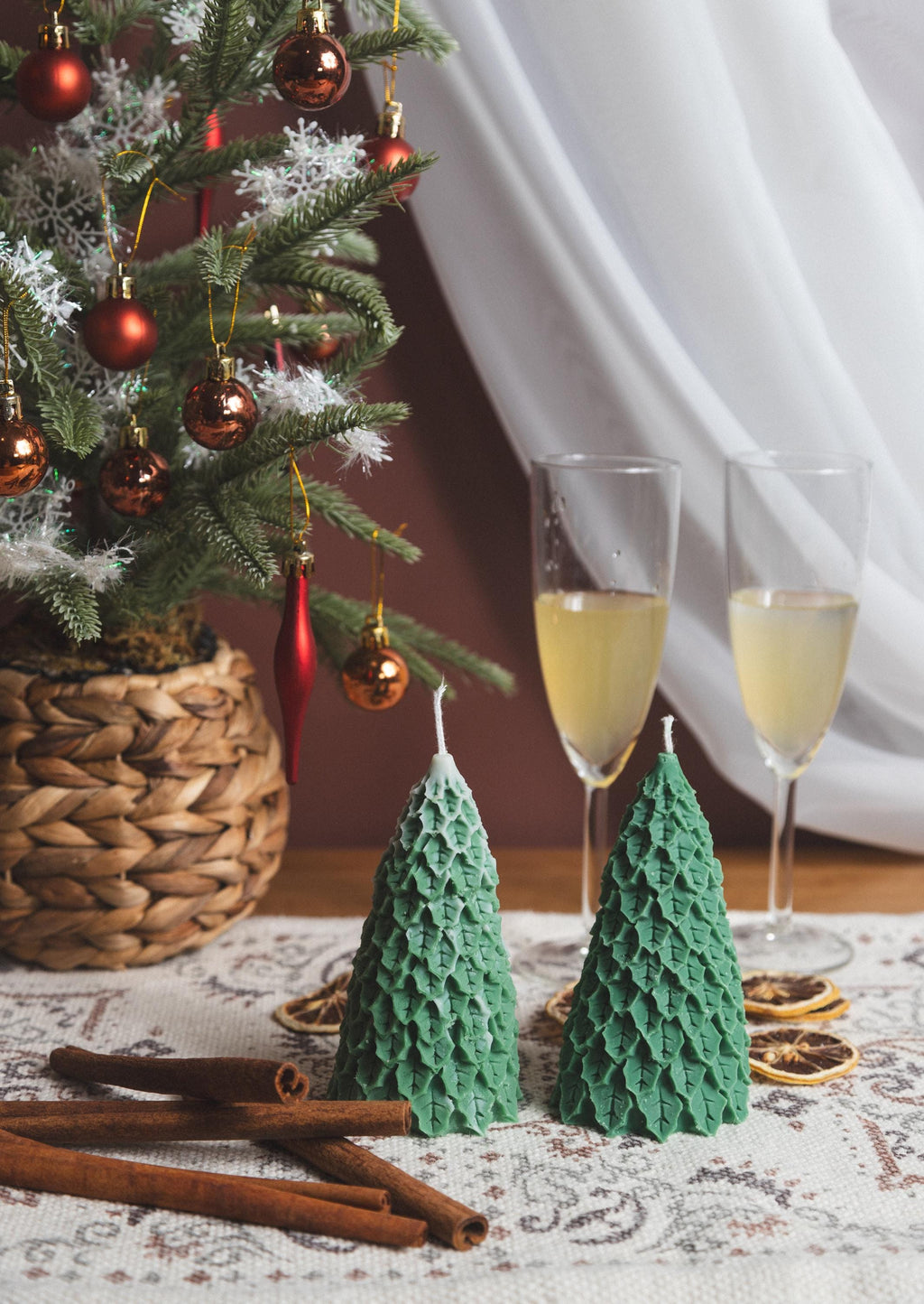 Handmade Soy Wax Christmas Tree Candle Set | Festive Holiday Decor & Gift | Perfect for Christmas Home Decoration